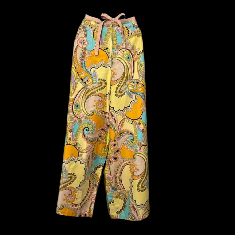 Wide Leg 70s Inspired Paisley Colorful Ultra High Waisted Palazzo Pants